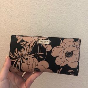 Kate Spade Floral Blush and Black Wallet